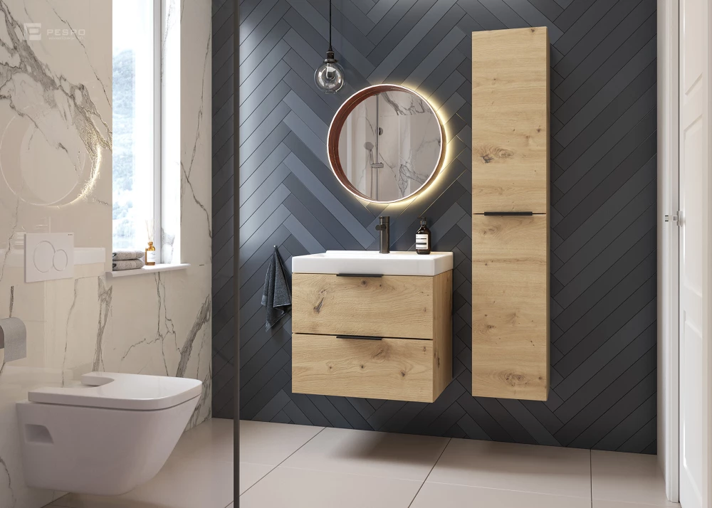 Wizualizacja produktowa nowoczesnych mebli łazienkowych | Pesponet