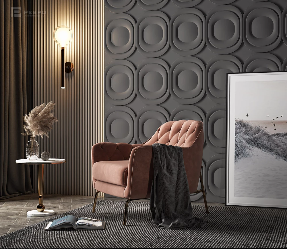 Wizualizacja stolika kawowego z fotelem | Pesponet