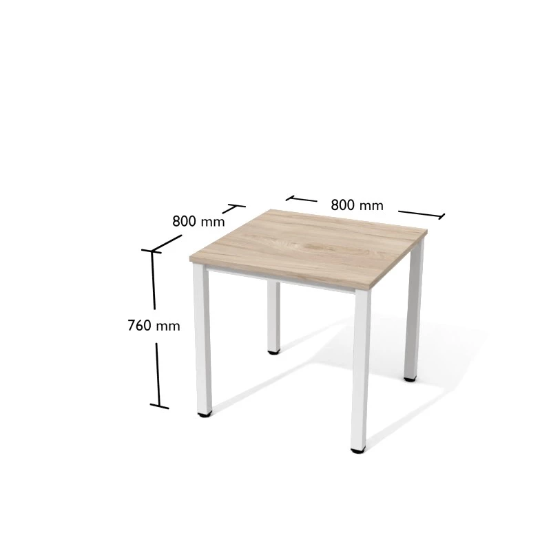 Biurko kwadratowe na stelażu metalowym 80x80 cm