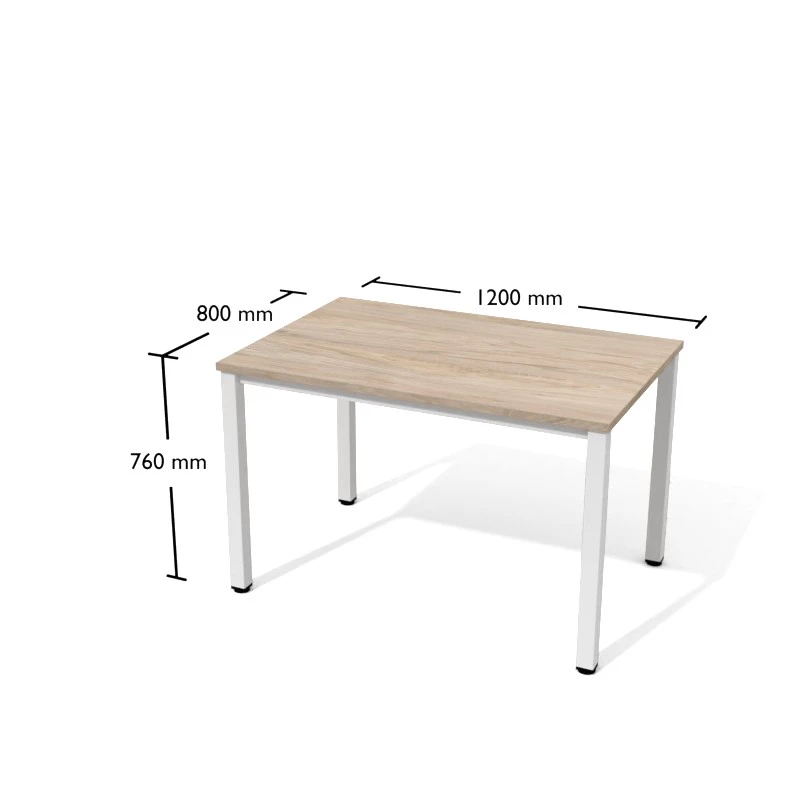 Biurko 120x80cm na nogach metalowych o przekroju kwadratowym