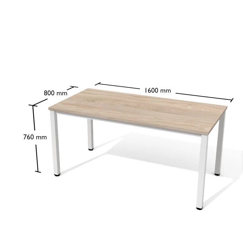 Biurko o wymiarze 160x80cm na metalowym stelażu o przekroju prostokątnym