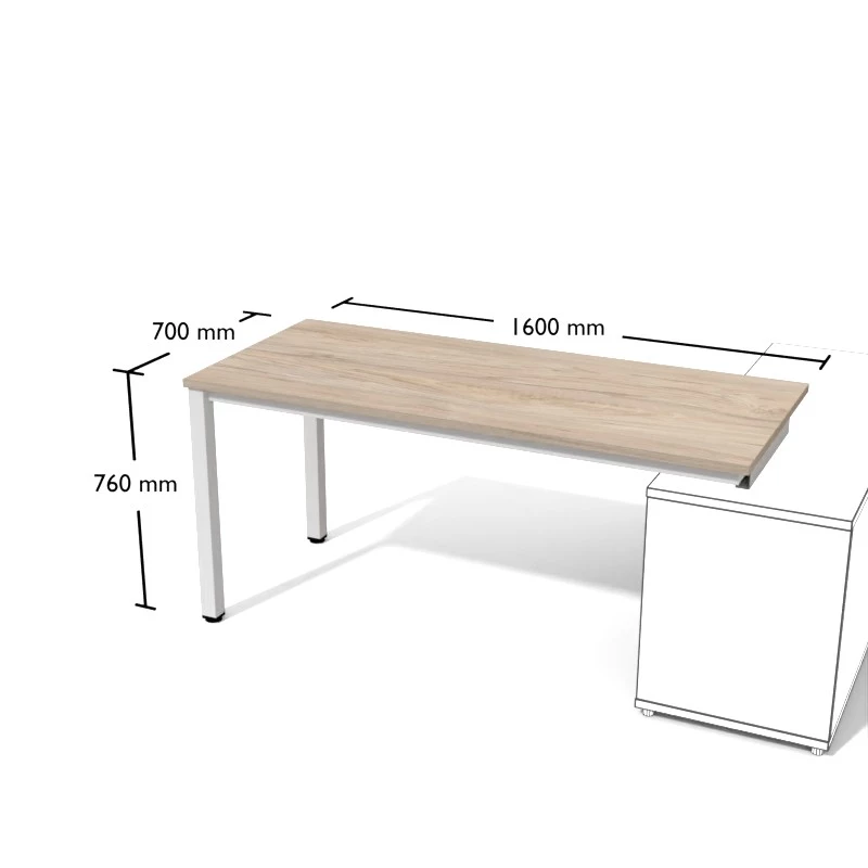 Biurko 160cm do biura. Biurko jednostronne do stosowania z dostawką, pomocnikiem.