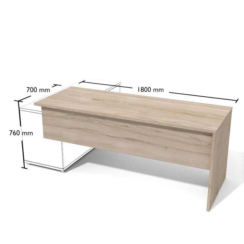 Biurko 180cm do stosowania wraz z osobno sprzedawanym pomocnikiem