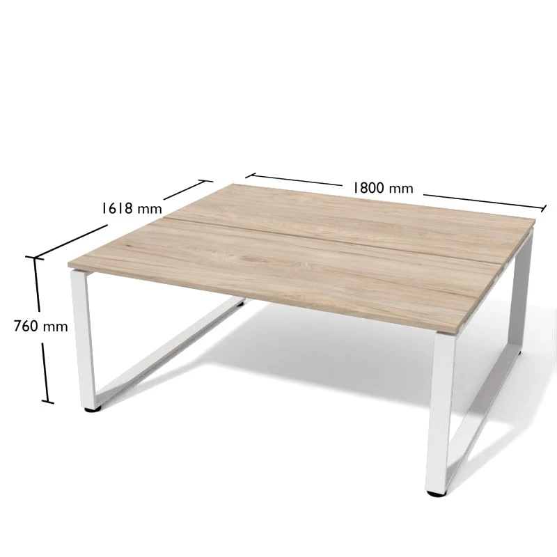Biurko 180cm na nogach metalowych prostokątnych.