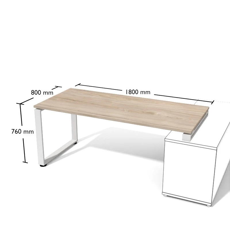 Biurko 180x80cm na nodze metalowej. Biurko do szafki podporowej.