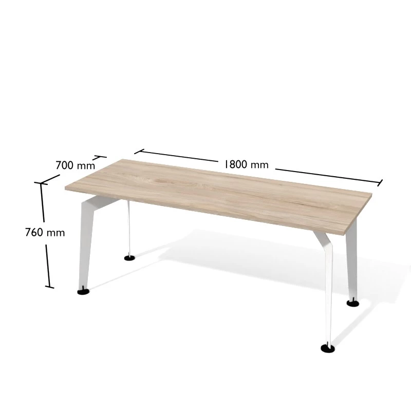 Nowoczesne biurko na konstrukcji metalowej. Wymiar biurka 180x70 cm.