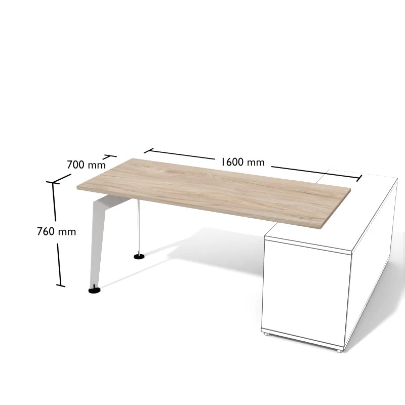 Nowoczesne biurko na konstrukcji metalowej. Wymiar biurka 160x70 cm.