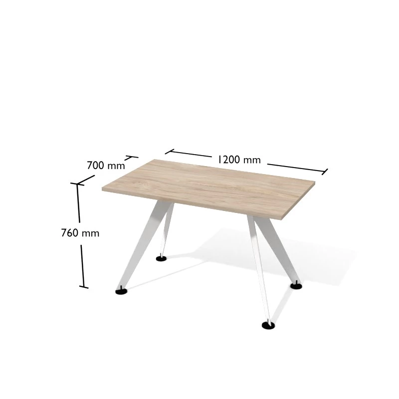 biurko proste na skośnych metalowych nogach. Wymiar biurka 120x70cm | Pesponet