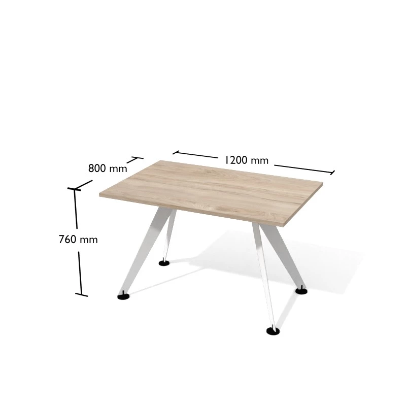 Biurko proste na konstrukcji metalowej, nogi skośne. Wymiar biurka 120x80 cm. Pesponet - meble biurowe Kielce
