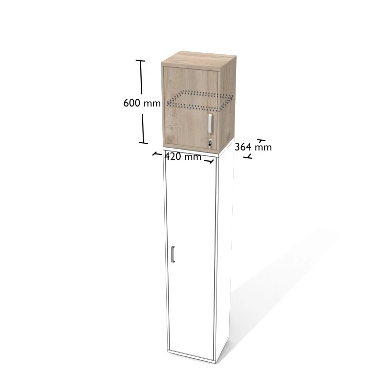 Rysunek nadstawki aktowej wraz z wymiarami