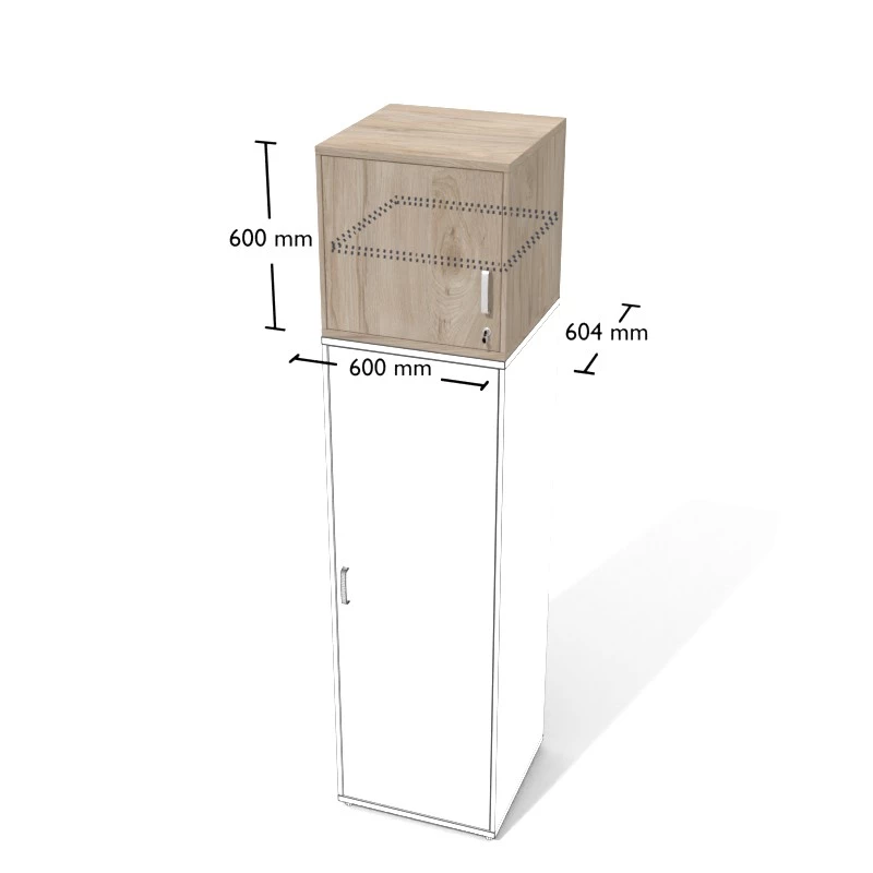 Rysunek nadstawki aktowej wraz z wymiarami