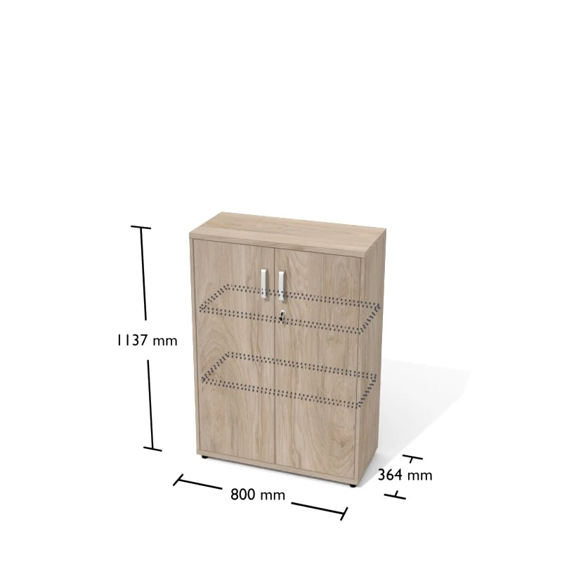 Rysunek szafki aktowej wraz z wymiarami