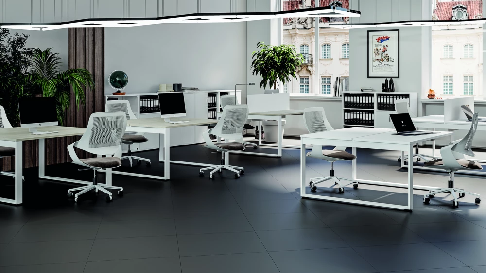 Białe nowoczesne meble biurowe Kielce Pesponet