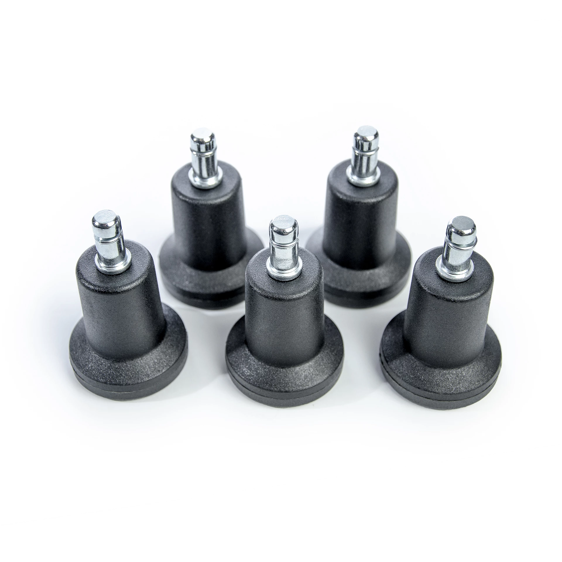 Stopki do fotela. Czarne z metalowym trzpieniem fi11mm. Części do krzeseł Pesponet